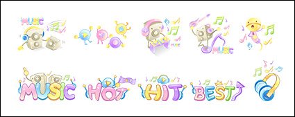 Sweet music icon vector material