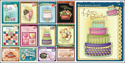 A classic happy birthday lovely vector material