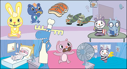 Happy Tree Friends cartoon characters vector material