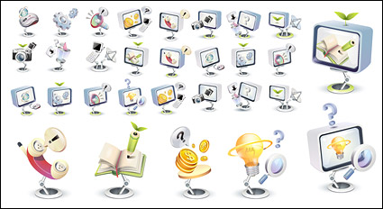 High-tech three-dimensional icon style vector material-3