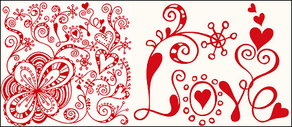 Abstract heart-shaped pattern vector material