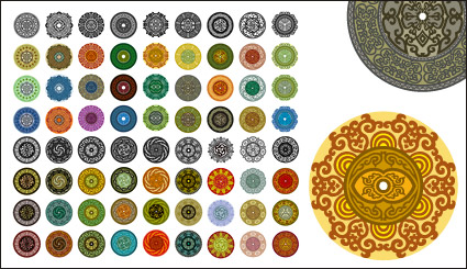 Variety of classical elements in a circular pattern vector material-1