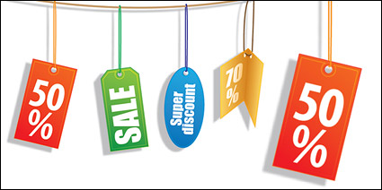 Sales discount decorative material label vector