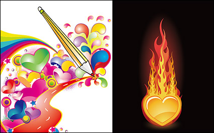 2 heart-shaped design of the theme of the trend vector material