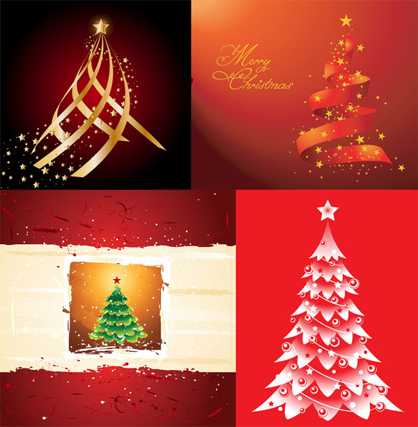 Christmas trees, the stars vector 