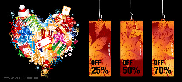 Flower ball, butterfly knot, tag vector material