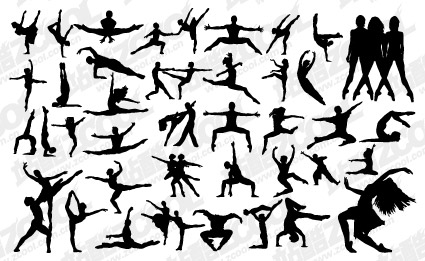 Vector People silhouette dancing