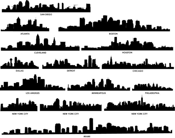 City silhouette vector material -2