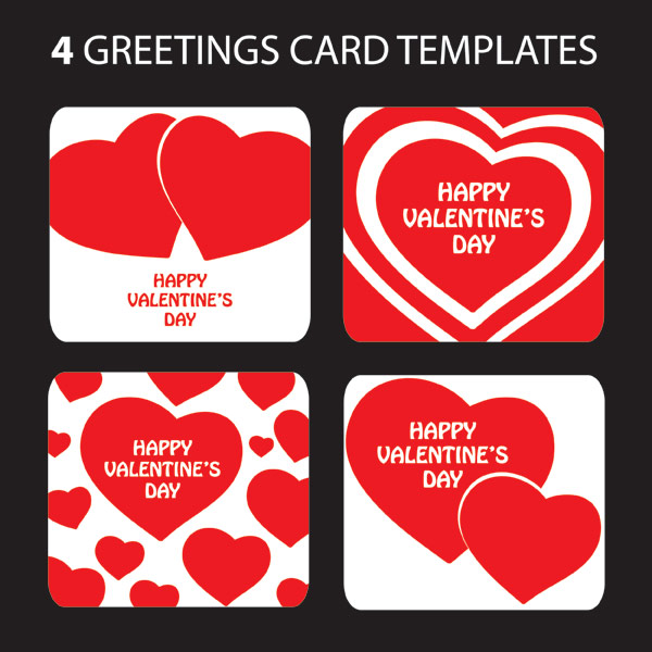 Valentine's Day heart-shaped greeting card template vector