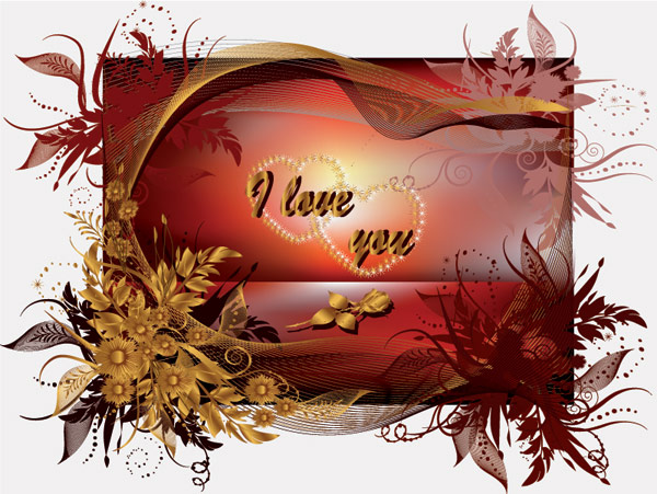 Valentine's Day Greeting Cards Vector