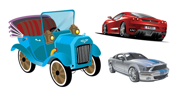 3 car vector material
