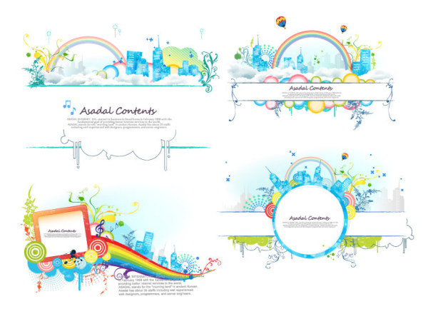 Fun City theme vector material