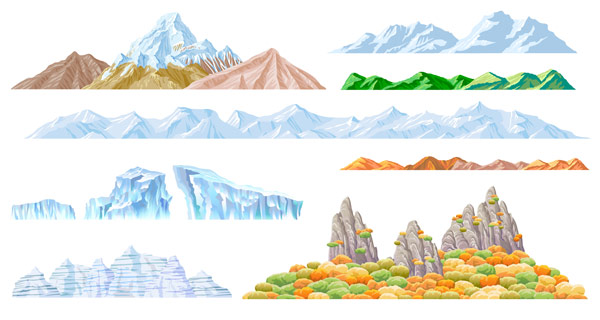 Beautiful mountains vector material