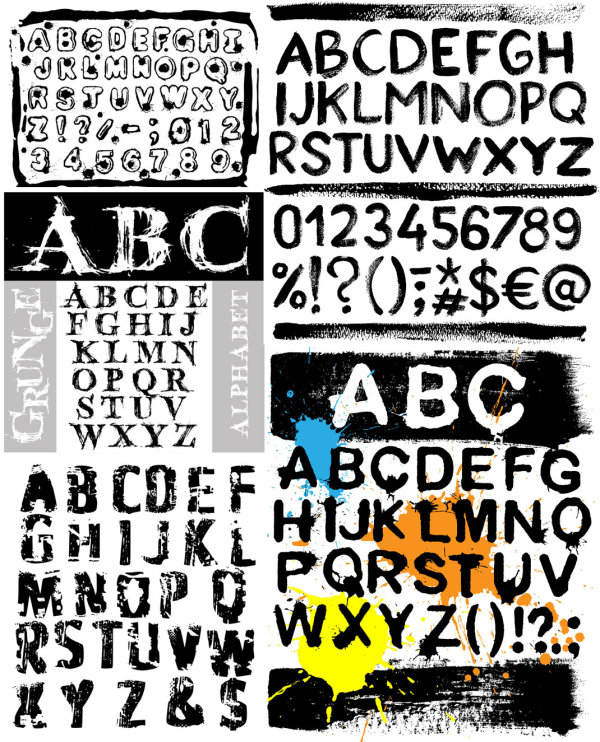 Ink letters - vector material