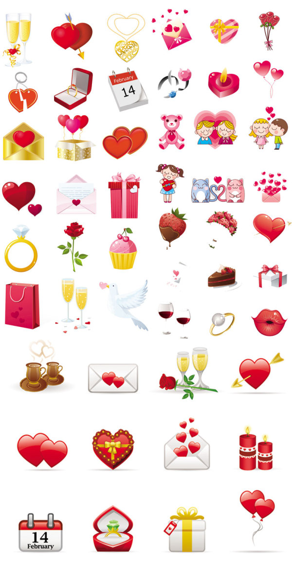 Valentine's elements - Vector