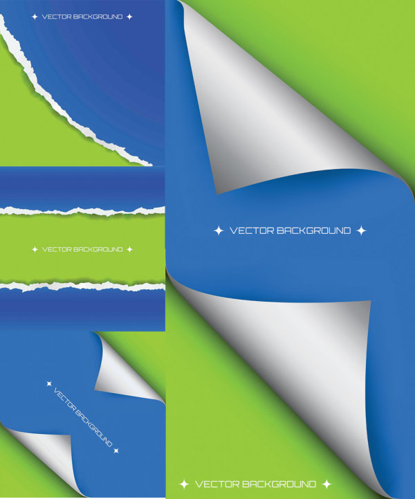 Fine paper Tear mark and roll angular -- vector material