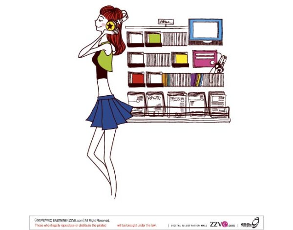 Simple drawing female vector 7