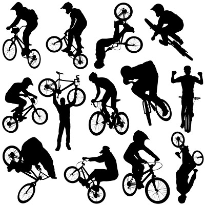 Vector People silhouette sport of cycling