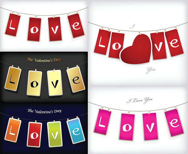 LOVE tag vector material
