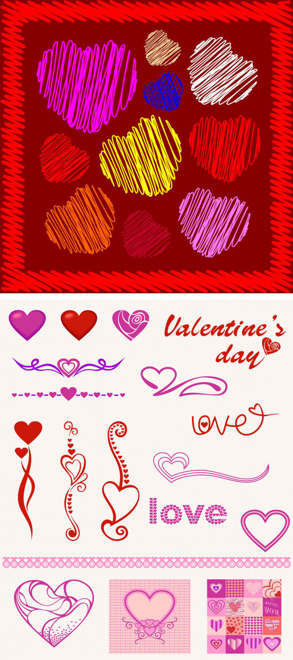 Heart-shaped pattern Vector