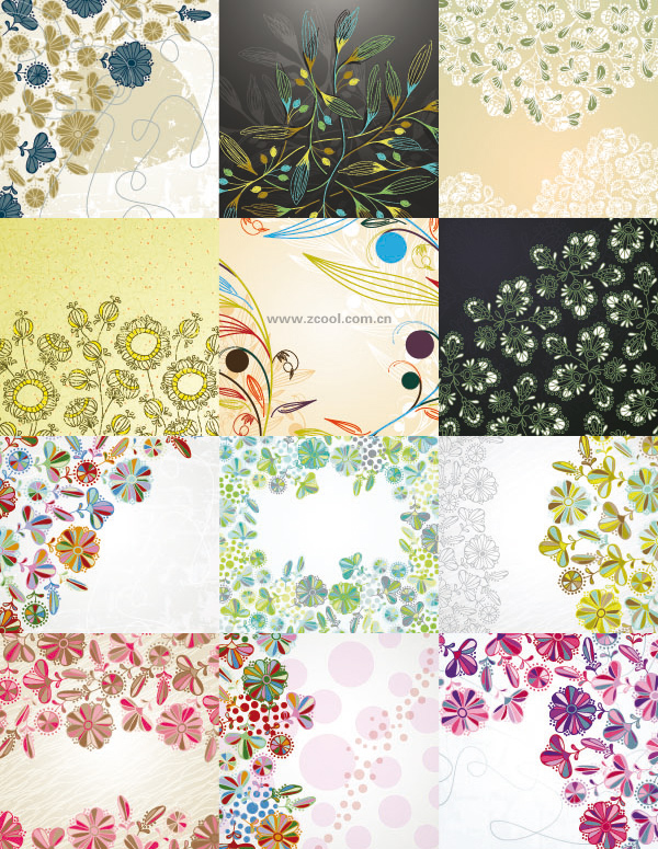 Lovely Floral Background vector material
