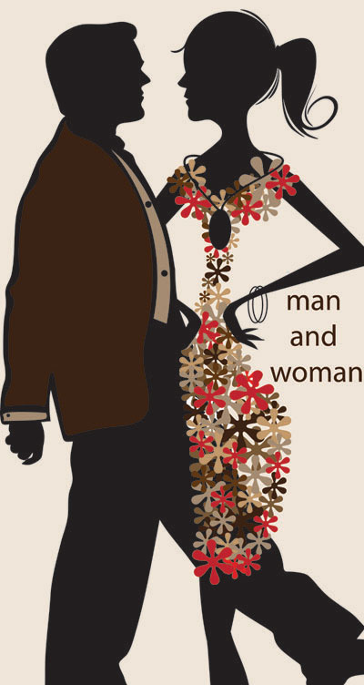 Men and women vector material