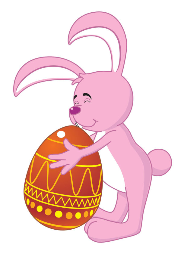 Cartoon bunny and egg 01 - Vector