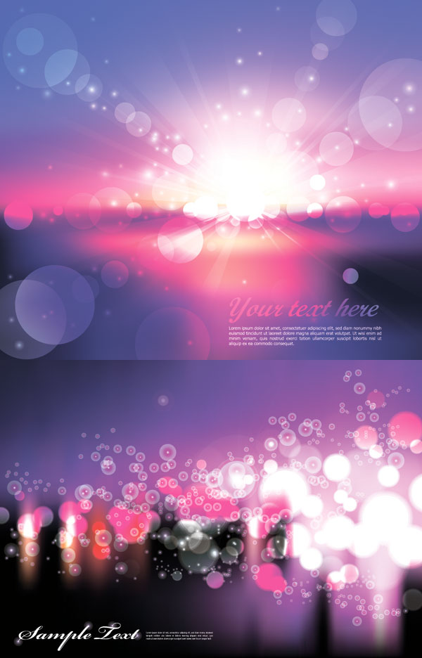 City romantic lighting vector material -2