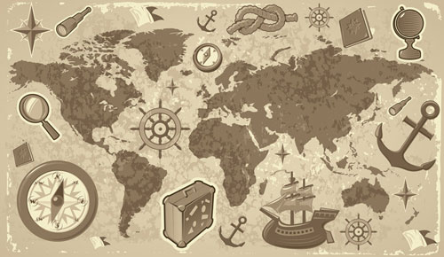 Travel and tourism elements of vector material -2