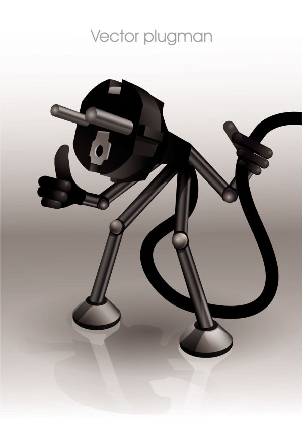 Cartoon plug 04 - vector