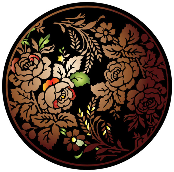 Colorful folk art painting vector - 04