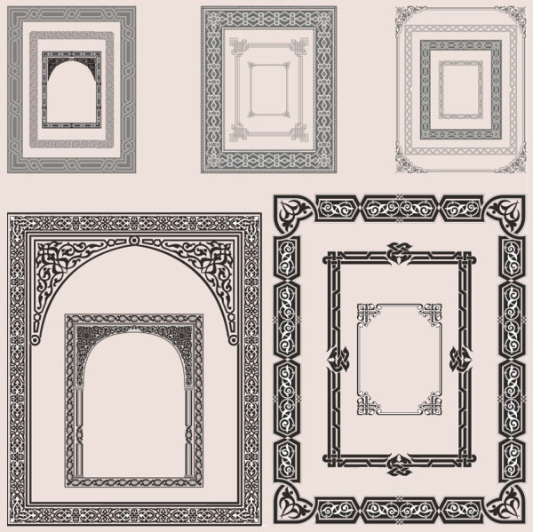 Fine pattern border 05-- vector material
