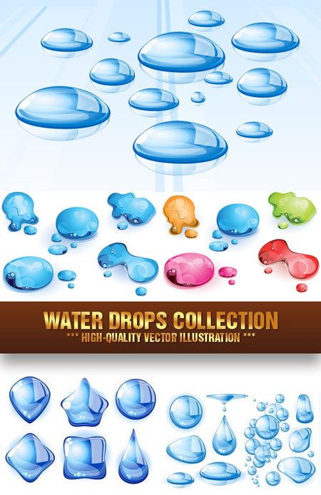 Crystal clear color drops (EPS)
