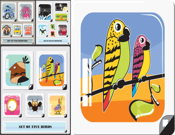 The cartoon image of the card design vector