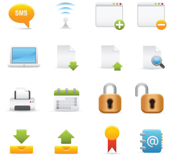 Exquisite cartoon icon 05 - vector