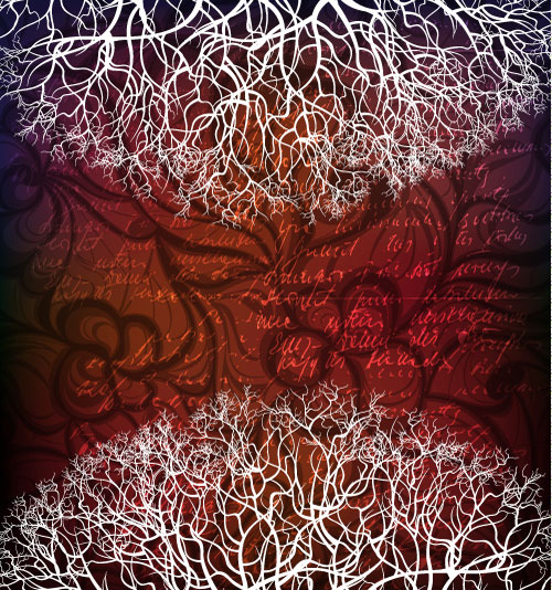 Tree silhouette background 03-- vector material