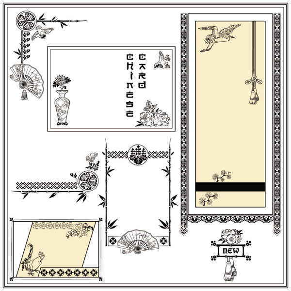 Retro pattern border 04 - vector material