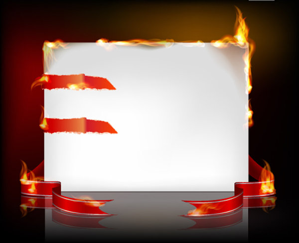 Flame burning paper effect 03 - vector material