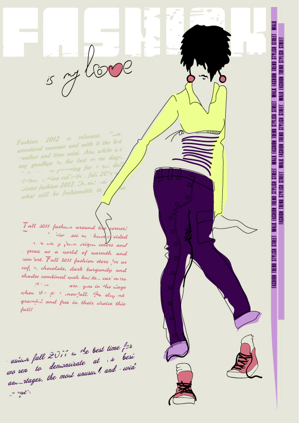 Girls fashion illustrator 03 - vector material