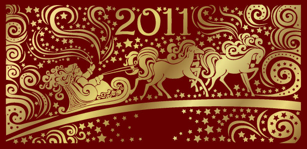 Golden Santa background - Vector