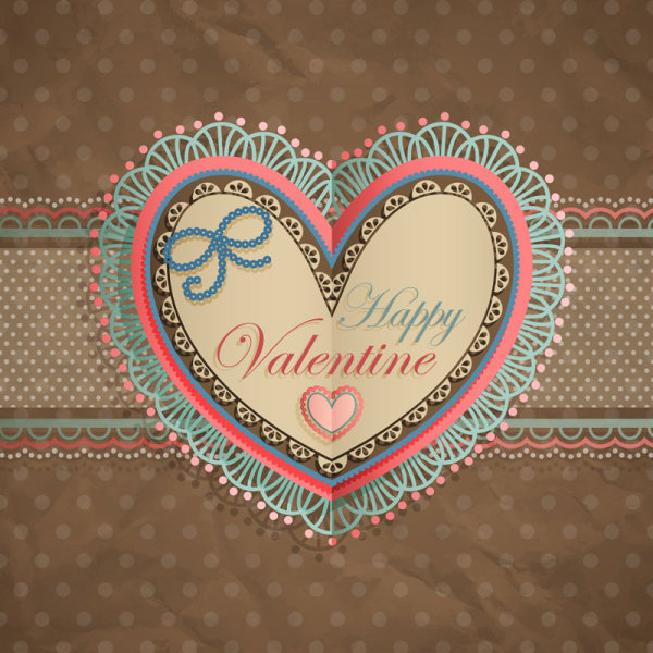 Valentine's Day heart-shaped tag 04 - vector material