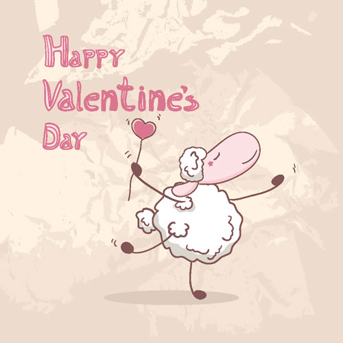 Cartoon Valentine illustrator 02 - vector material