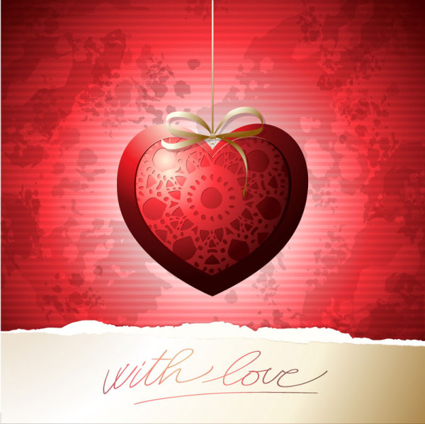 Exquisite Valentine's Day greeting card 01 - vector material