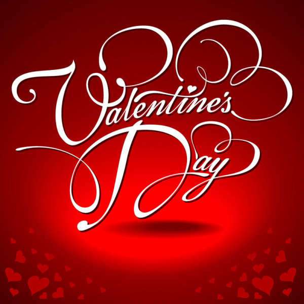 Valentine WordArt background 04 - vector material