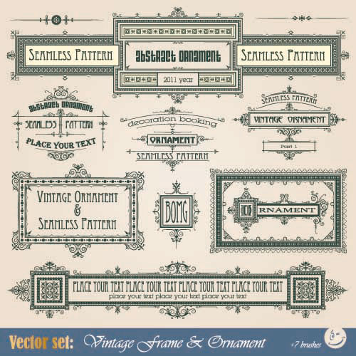 European lines border 02 - vector material