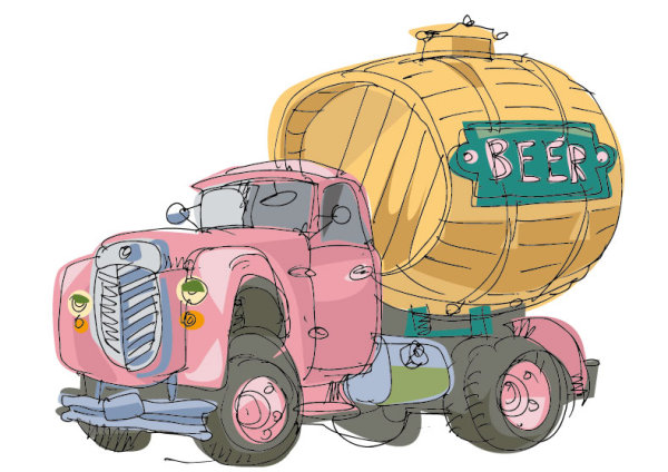 Hand-painted cartoon car -05