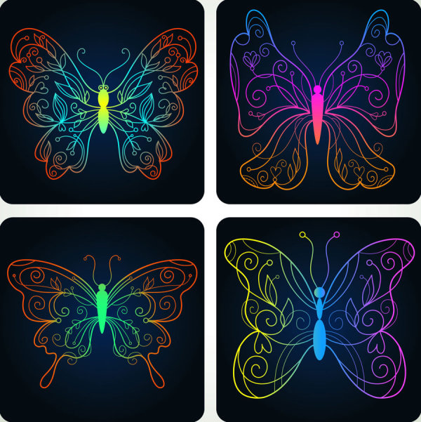Beautiful butterfly pattern 04 - vector material