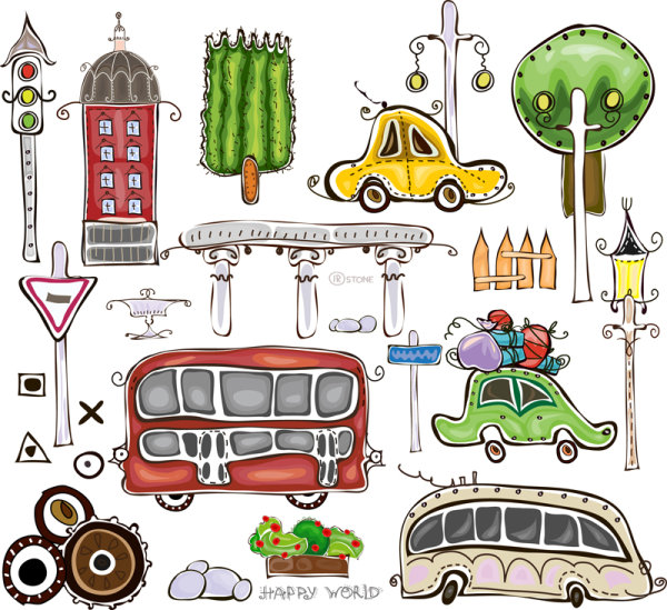 Cartoon hand-painted pattern - vector material