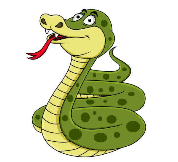 Hand-drawn cartoon snake 04 - vector material