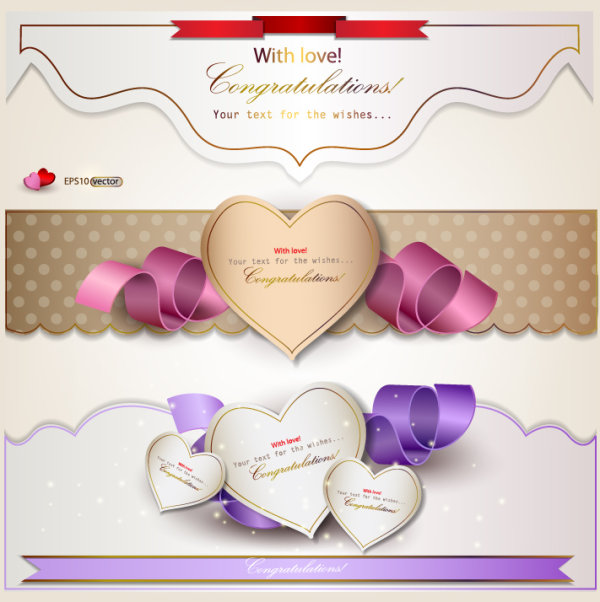 Beautifully romantic banner 02 - vector material